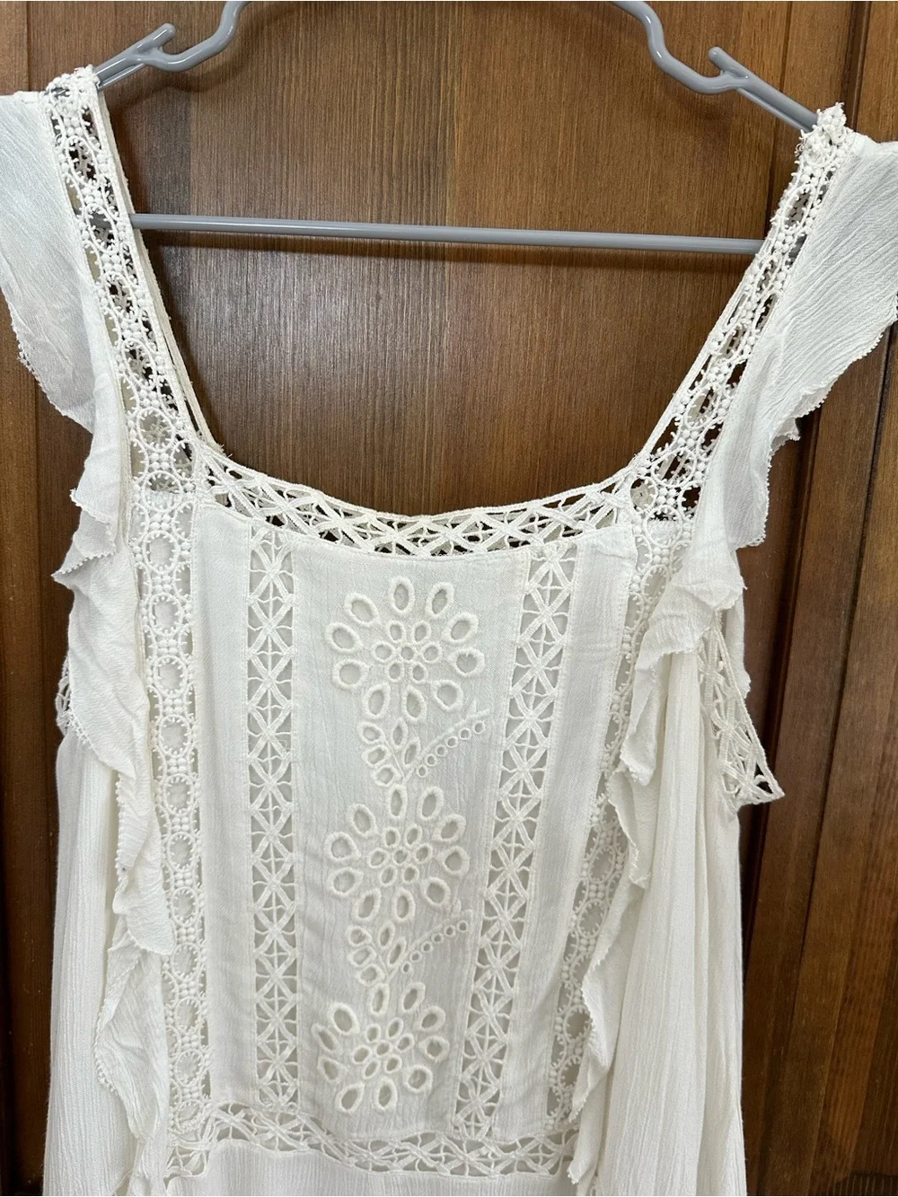 Free People Women’s White Crochet Trim Dress